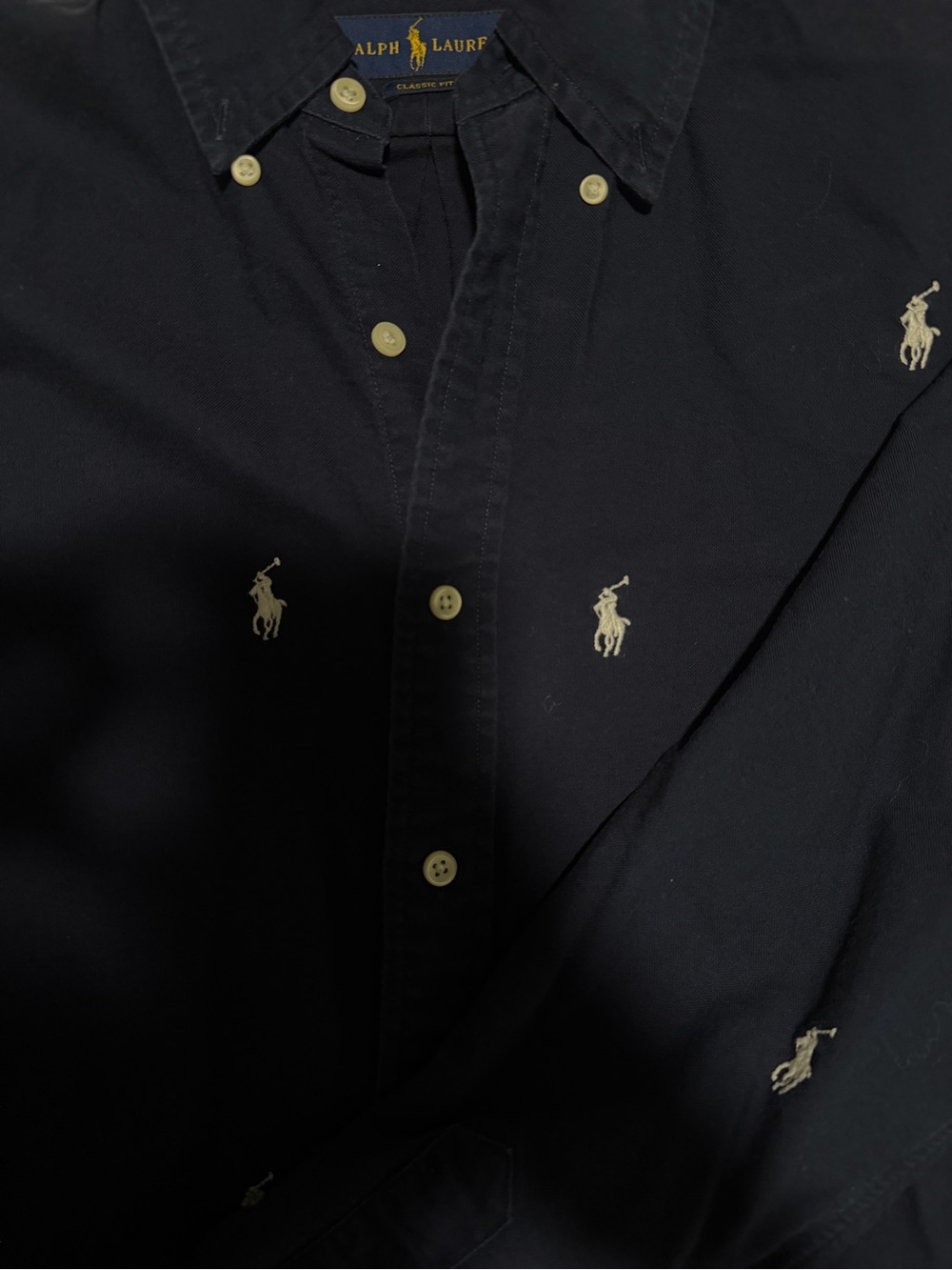 Polo by Ralph Lauren Black Button-Down Shirt with Embroidered Pony